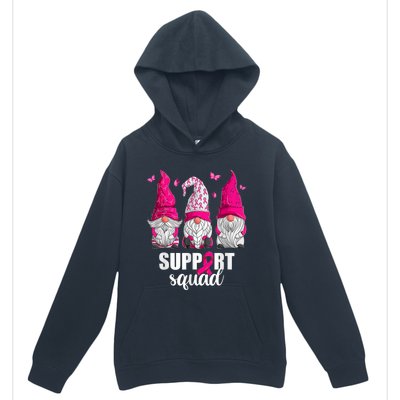 Breast Cancer Awareness Gnomes Support Squad Urban Pullover Hoodie