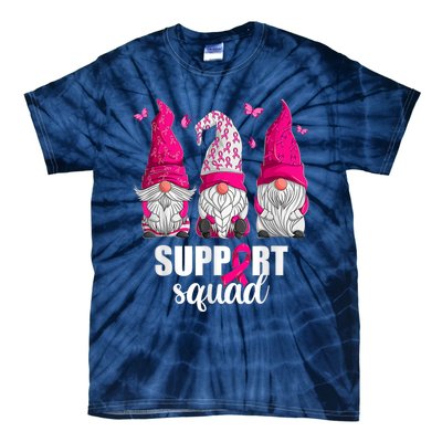 Breast Cancer Awareness Gnomes Support Squad Tie-Dye T-Shirt