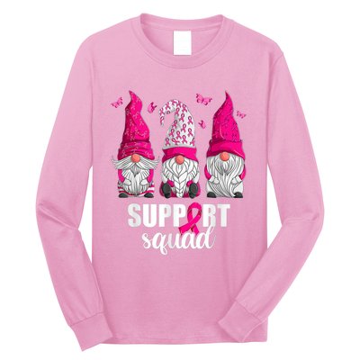 Breast Cancer Awareness Gnomes Support Squad Long Sleeve Shirt