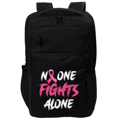 Breast Cancer Awareness Pink Ribbon No One Fight Alone Impact Tech Backpack