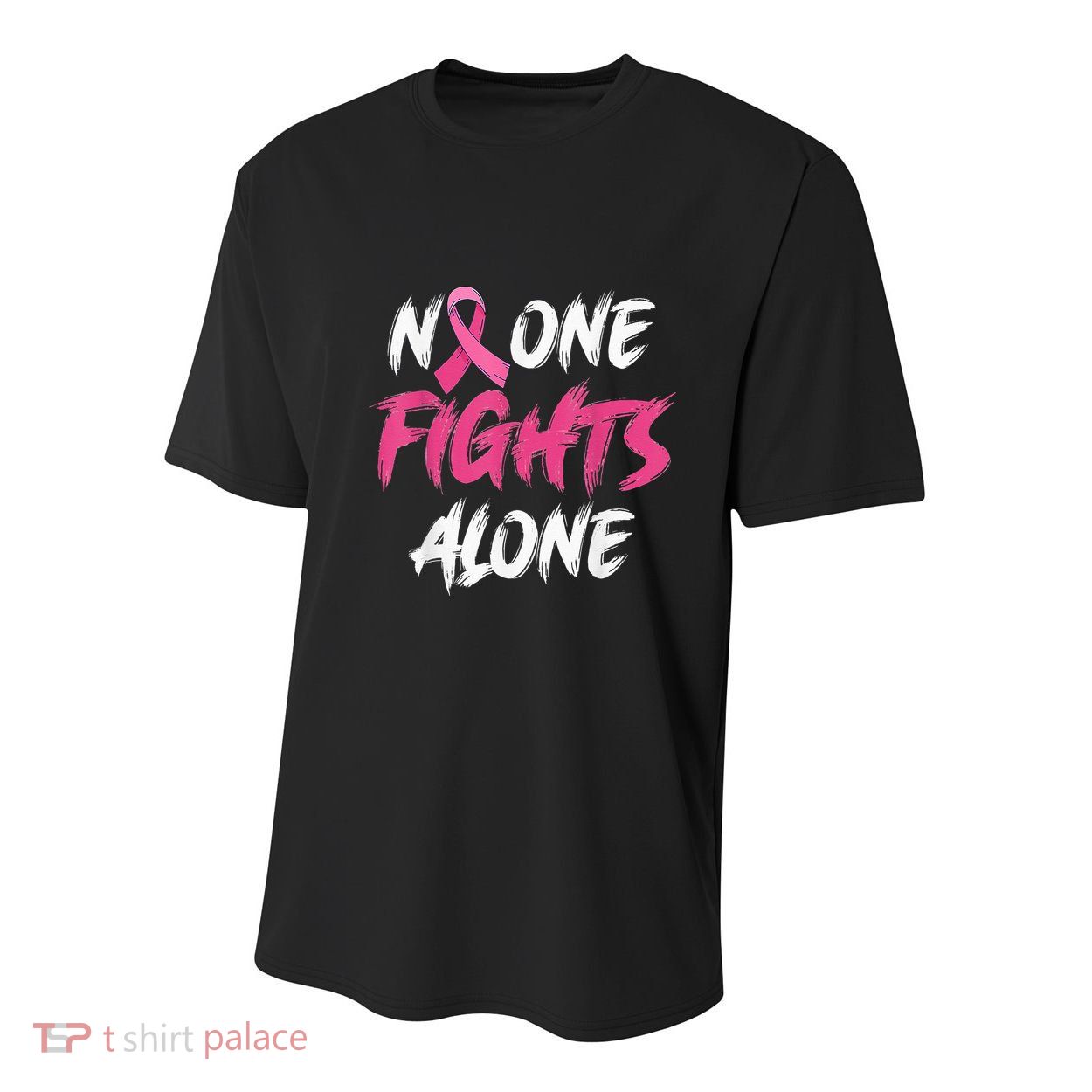 Breast Cancer Awareness Pink Ribbon No One Fight Alone Youth Performance Sprint T-Shirt