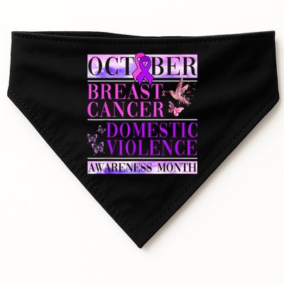 Breast Cancer And Domestic Violence Awareness USA-Made Doggie Bandana