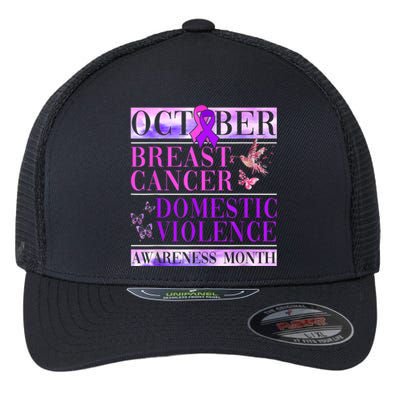 Breast Cancer And Domestic Violence Awareness Flexfit Unipanel Trucker Cap