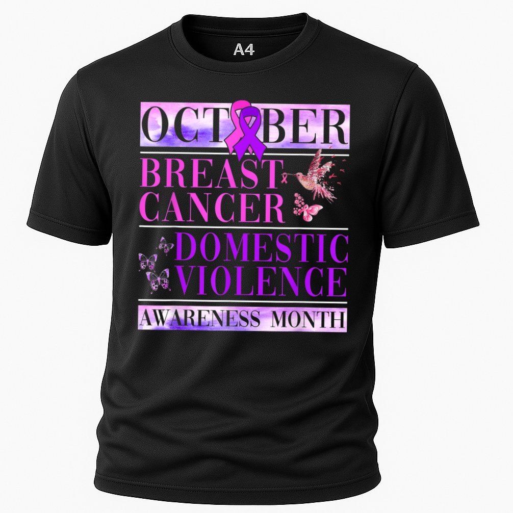 Breast Cancer And Domestic Violence Awareness Cooling Performance Crew T-Shirt