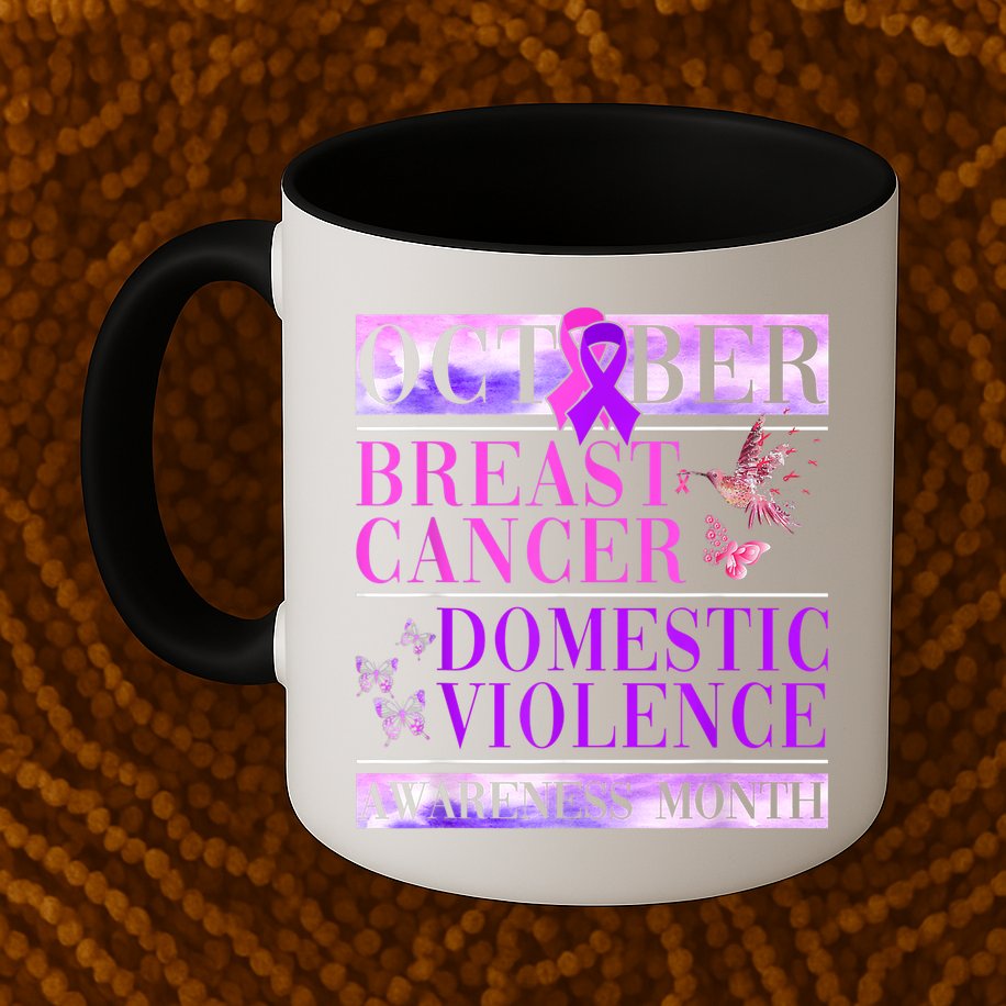 Breast Cancer And Domestic Violence Awareness Mug