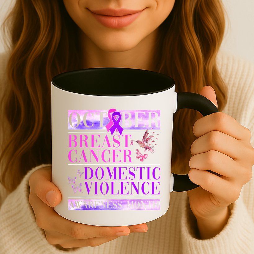 Breast Cancer And Domestic Violence Awareness Mug