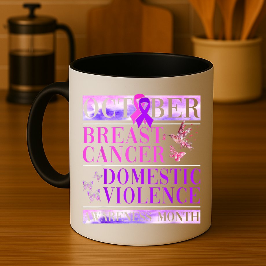 Breast Cancer And Domestic Violence Awareness Mug