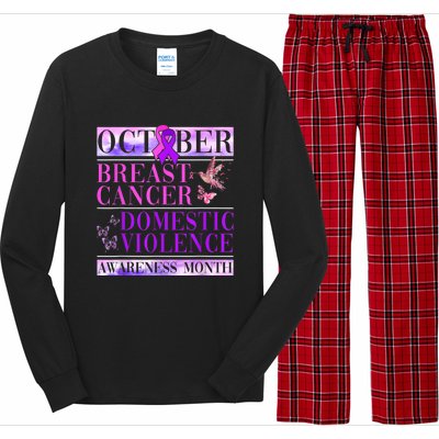 Breast Cancer And Domestic Violence Awareness Long Sleeve Pajama Set