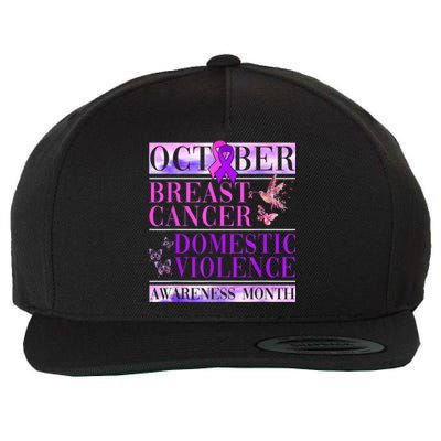 Breast Cancer And Domestic Violence Awareness Wool Snapback Cap