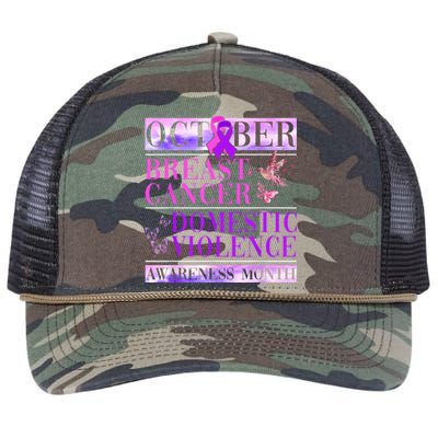 Breast Cancer And Domestic Violence Awareness Retro Rope Trucker Hat Cap