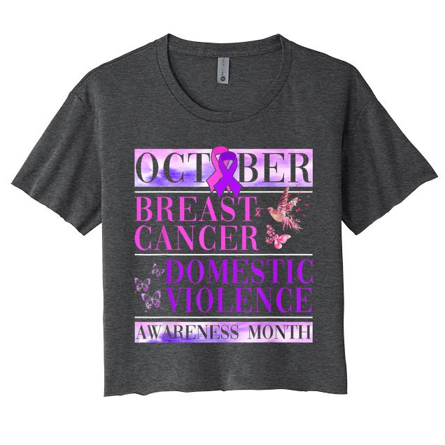 Breast Cancer And Domestic Violence Awareness Crop Top