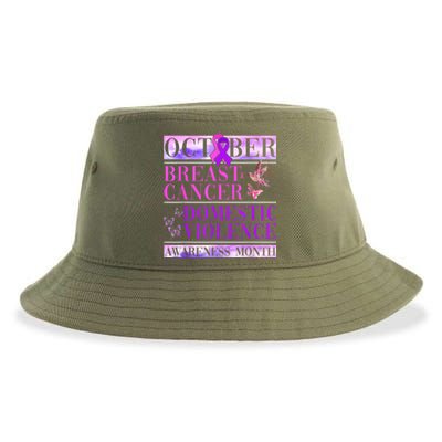 Breast Cancer And Domestic Violence Awareness Sustainable Bucket Hat