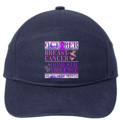 Breast Cancer And Domestic Violence Awareness 7-Panel Snapback Hat