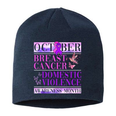 Breast Cancer And Domestic Violence Awareness Sustainable Beanie