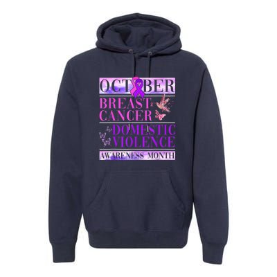 Breast Cancer And Domestic Violence Awareness Premium Hoodie