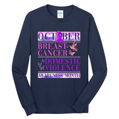 Breast Cancer And Domestic Violence Awareness Tall Long Sleeve T-Shirt