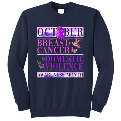 Breast Cancer And Domestic Violence Awareness Tall Sweatshirt