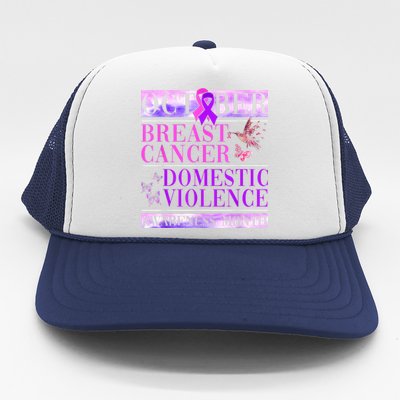 Breast Cancer And Domestic Violence Awareness Trucker Hat