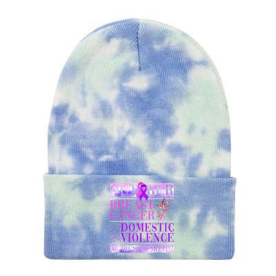 Breast Cancer And Domestic Violence Awareness Tie Dye 12in Knit Beanie