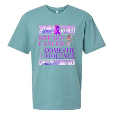 Breast Cancer And Domestic Violence Awareness Sueded Cloud Jersey T-Shirt