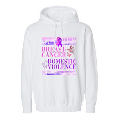 Breast Cancer And Domestic Violence Awareness Garment-Dyed Fleece Hoodie