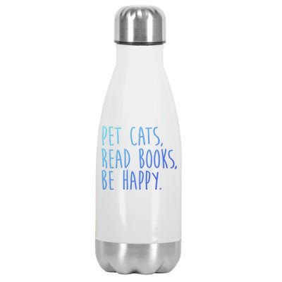 Book Cats And Books Bookworm Gift Stainless Steel Insulated Water Bottle