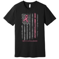 Breast Cancer American Flag Breast Cancer Awareness Premium T-Shirt