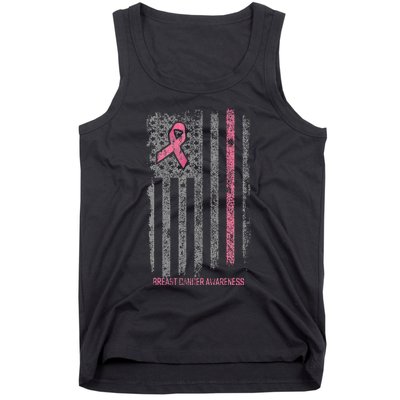 Breast Cancer American Flag Breast Cancer Awareness Tank Top