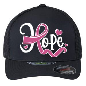 Breast Cancer Awareness Hope Pink Ribbon Flexfit Unipanel Trucker Cap