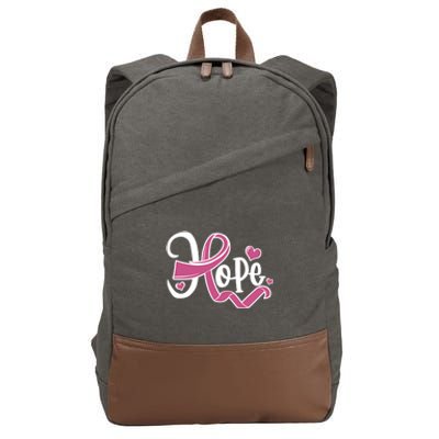 Breast Cancer Awareness Hope Pink Ribbon Cotton Canvas Backpack