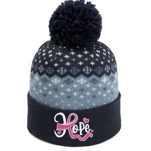 Breast Cancer Awareness Hope Pink Ribbon The Baniff Cuffed Pom Beanie