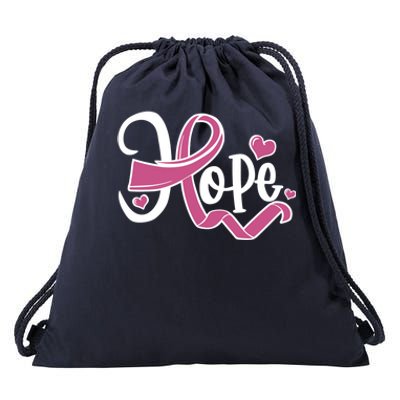 Breast Cancer Awareness Hope Pink Ribbon Drawstring Bag