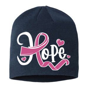 Breast Cancer Awareness Hope Pink Ribbon Sustainable Beanie