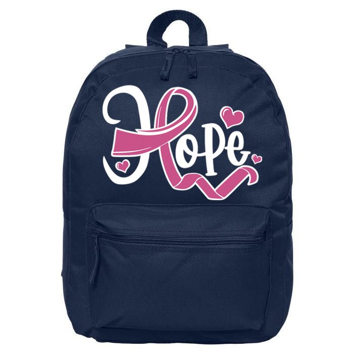 Breast Cancer Awareness Hope Pink Ribbon 16 in Basic Backpack