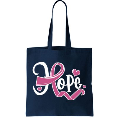 Breast Cancer Awareness Hope Pink Ribbon Tote Bag