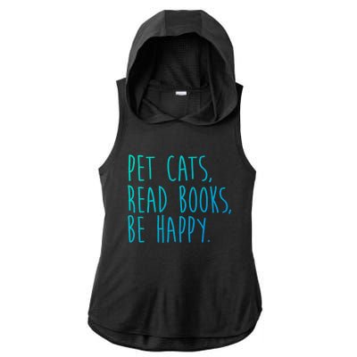 Book Cats And Books Bookworm Gift Ladies PosiCharge Tri-Blend Wicking Draft Hoodie Tank