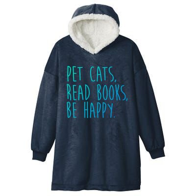 Book Cats And Books Bookworm Gift Hooded Wearable Blanket