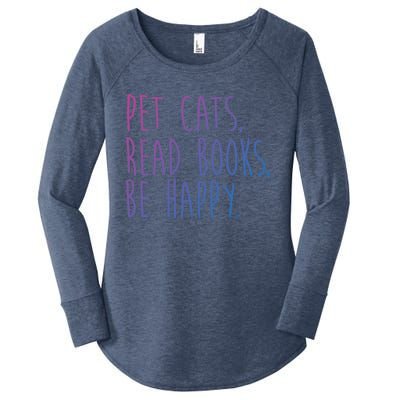 Book Cats And Books Bookworm Gift Women's Perfect Tri Tunic Long Sleeve Shirt