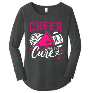 Breast Cancer Awareness Cheer For The Cure Football Fan Women's Perfect Tri Tunic Long Sleeve Shirt