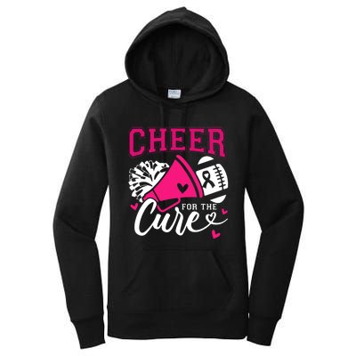 Breast Cancer Awareness Cheer For The Cure Football Fan Women's Pullover Hoodie