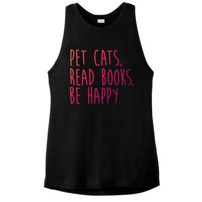 Book Cats And Books Bookworm Gift Ladies PosiCharge Tri-Blend Wicking Tank