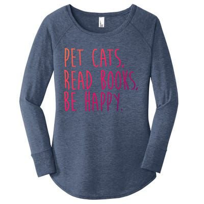 Book Cats And Books Bookworm Gift Women's Perfect Tri Tunic Long Sleeve Shirt