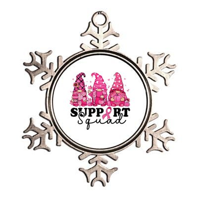 Breast Cancer Awareness For Gnomes Support Squad Metallic Star Ornament