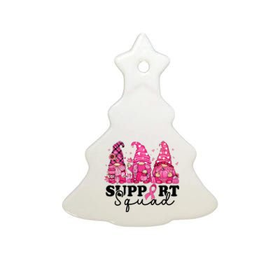 Breast Cancer Awareness For Gnomes Support Squad Ceramic Tree Ornament