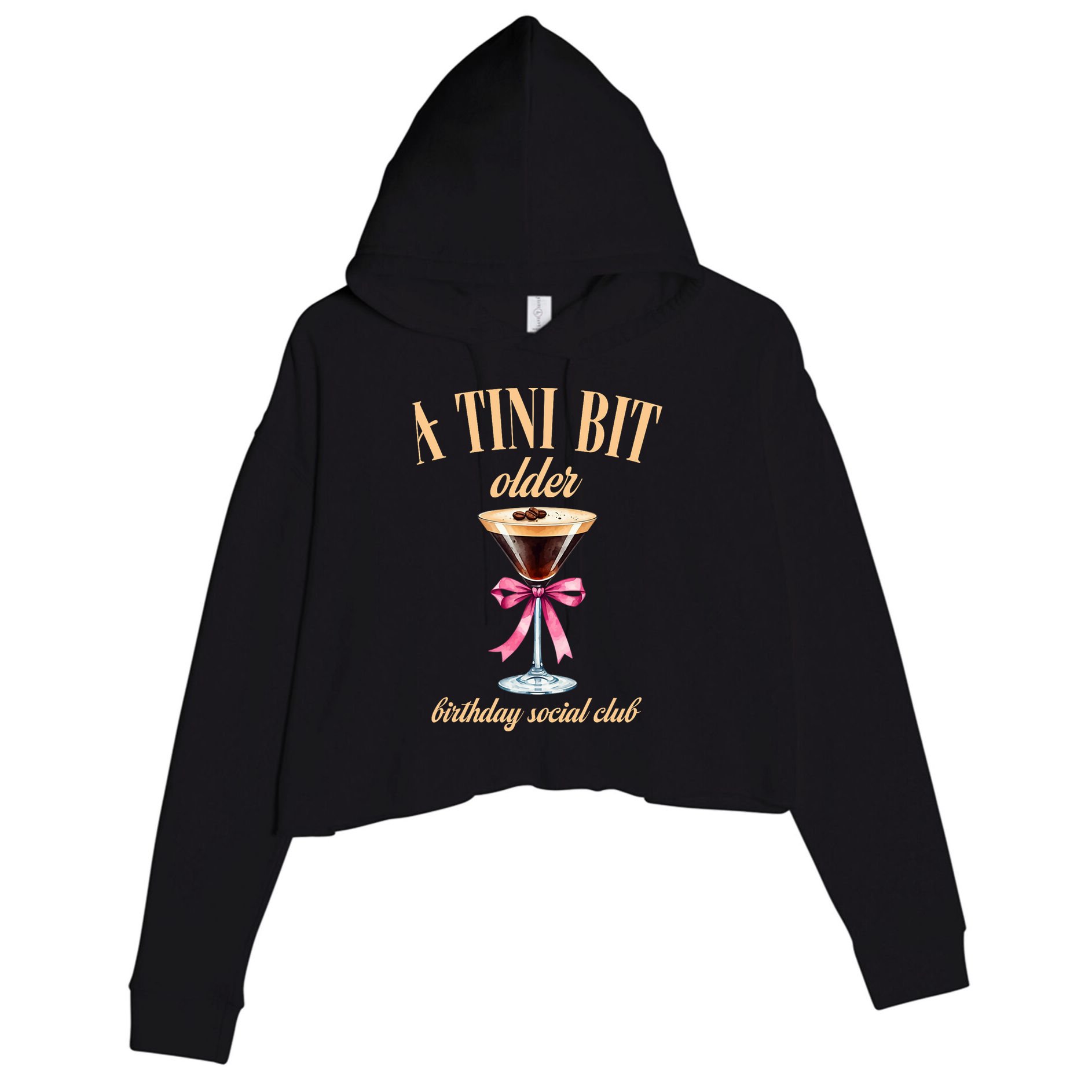 Birthday Costume A Tini Bit Older Espresso Martini Crop Fleece Hoodie