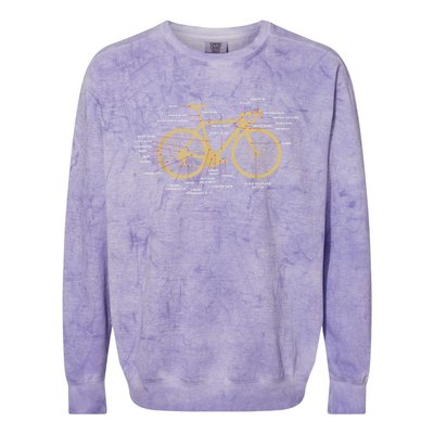 Bicycle Cycling Anatomy Road Bike Parts Biking Cyclist Colorblast Crewneck Sweatshirt