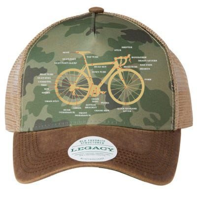 Bicycle Cycling Anatomy Road Bike Parts Biking Cyclist Legacy Tie Dye Trucker Hat