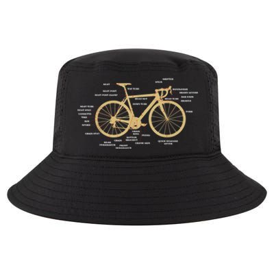 Bicycle Cycling Anatomy Road Bike Parts Biking Cyclist Cool Comfort Performance Bucket Hat