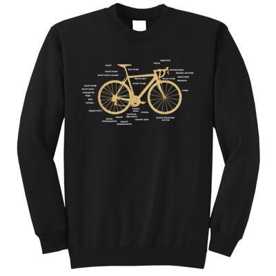 Bicycle Cycling Anatomy Road Bike Parts Biking Cyclist Sweatshirt