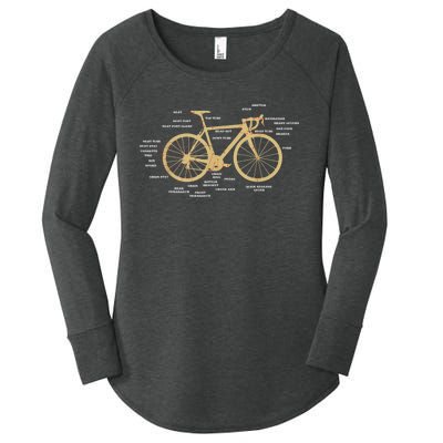 Bicycle Cycling Anatomy Road Bike Parts Biking Cyclist Women's Perfect Tri Tunic Long Sleeve Shirt